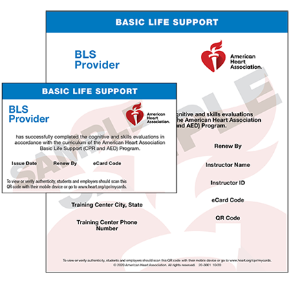 Image of Sample BLS Certification