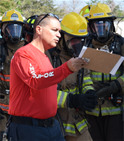 Driver Engineer Palazzo instructing fire students